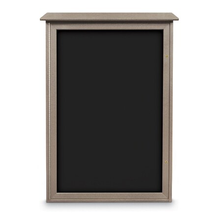 United Visual Products Outdoor Enclosed Combo Board, 72"x36", Gold Frame/Black & Surf UVCB7236ODG-BLACK-SURF